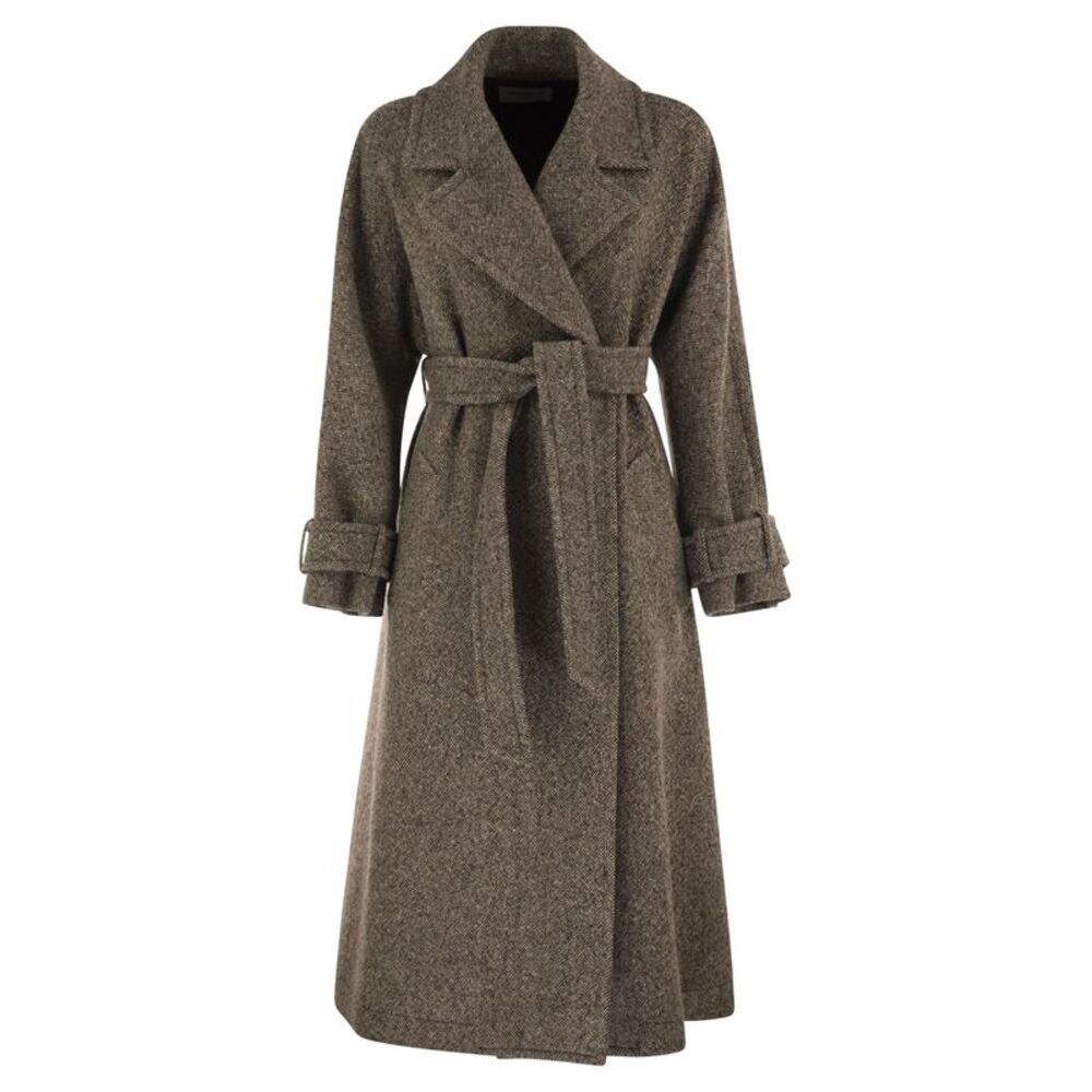 Weekend Maxmara Women Wkdtema - Long Virgin Wool Coat With Matching Belt